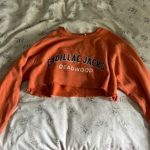 Women’s Small Cropped Orange Deadwood Crewneck
